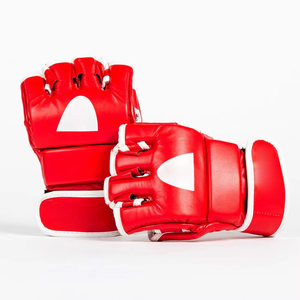Gants de MMA professionnels en cuir à demi-doigts pour grappling, gym, boxe et entraînement de combat, logo et taille personnalisés, fabriqués au Pakistan - Product Image 1