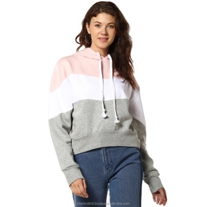 Sudadera con Capucha Gris y Blanca para Mujer, Sudadera Informal con Capucha, Logotipo Personalizado, Proveedor OEM - Product Image 3