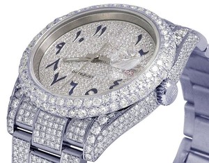 Meilleure vente VVS Moissanite Diamant Cadran arabe Acier inoxydable Automatique Iced Out Montre Hip Hop Luxe Personnalisé Mode Homme - Product Image 4