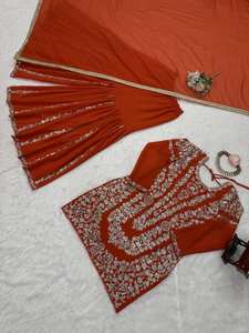 Nouvel Arrivage : Salwar Traditionnel Entièrement Cousu en Faux Georgette Pur, avec Broderie Lourde, Prêt-à-porter pour Soirées et Occasions Spéciales, Modèle Réel - Product Image 6