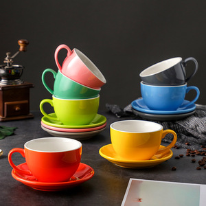 European Modern Style Glossy Glaze Ceramic Coffee <b>Cup</b> <b>Saucer</b> Set Featuring Multi-color Different Capacities Customized logo - Product Image 3