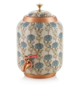 Artículo Más Vendido en 2025, Matka de Cobre Esmaltado Heritage de 5 Litros, Jarra de Agua de Cobre Antigua con Esmalte, Olla de Cobre Esmaltada Clásica - Product Image 6