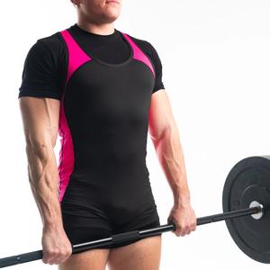 Costume d'haltérophilie tricoté respirant de haute qualité uniforme de lutte de dynamophilie pour hommes vêtements de sport Spandex/Polyester - Product Image 2