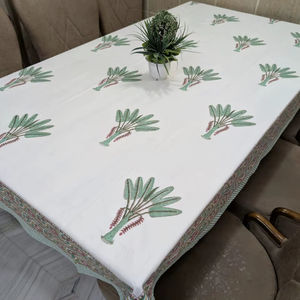 ผ้าปูโต๊ะผ้าฝ้าย100% พิมพ์ลายดอกไม้ทำมือดีไซน์สุดหรูเป็นมิตรกับสิ่งแวดล้อมผ้าปูโต๊ะซักได้ทำด้วยมือคลุมโต๊ะ - Product Image 1