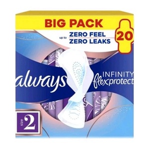 Serviettes hygiéniques Always Infinity FlexProtect Longues (Taille 2) avec ailettes, 20 unités - Product Image 1