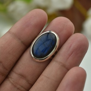 Haute qualité 925 en argent Sterling cadeau de mariage bijoux bague à la main pierres précieuses Labradorite Spinner pour les fêtes - Product Image 3