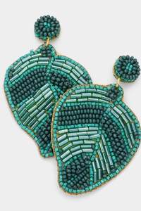 Pendientes bordados de hilo con cuentas para mujer - Product Image 6