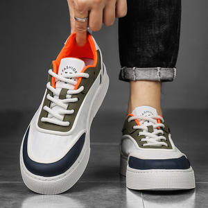 Zapatillas Deportivas Blancas, Verdes y Naranjas de Primavera, Venta al Por Mayor de Fábrica, Parte Superior de Microfibra y Cuero PU, Forro de Algodón, Zapatos Casuales para Hombre - Product Image 2
