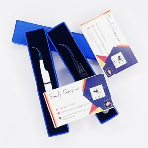 Pinzas Curvas para Pestañas de Acero Inoxidable Somofy Enterprises SE-BI-TL-006612 con Logotipo Personalizado, Precisión de 10 mm, las Mejores para Fibra Capilar - Product Image 1