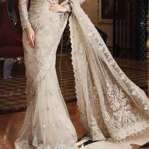 Vente chaude magnifiquement conçu femmes Saree mariage et fête porter à la main brodé Sarees nouveau Design femmes robes de soirée - Product Image 3
