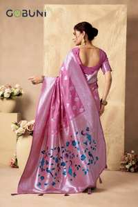 Venta al por mayor Self Zari Peacock Pallu Silk Saree Rich Indian & Pakistani Party Wear con catálogo completo disponible - Product Image 4