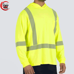 Camiseta técnica ultrasuave de manga larga con capucha personalizable Camiseta de manga larga reflectante de alta visibilidad con seguridad - Product Image 2