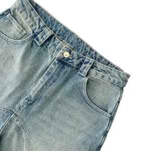 Pantalones cortos vaqueros sólidos para hombre personalizados de buena calidad al por mayor, pantalones cortos de algodón puro, clásicos, informales, de secado rápido, transpirables, con cintura elástica, novedad - Product Image 3