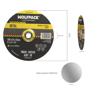 Disco abrasivo Plus per smerigliatura Ø 230 x Ø 22 mm. Spessore 6,4 mm. - Product Image 2