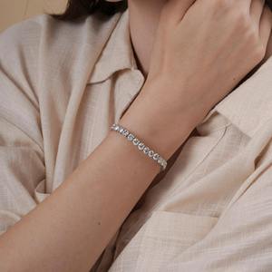 กำไลเทนนิสเพชรโมอิสซาไนต์ทรงกลมไม่มีสี ตัวเรือนเงินแท้ 925 สำหรับเป็นของขวัญวันครบรอบ จากผู้ผลิตเครื่องประดับ ราคาถูก - Product Image 4