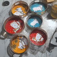 Nouvelle arrivée 2025 Designer Big Tasy Pichwi imprimé plateau en laiton ensemble de 2 pièces vache motif Designer Thali pour le retour des cadeaux de faveur