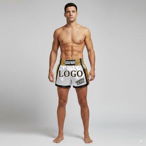 Personnalisé Vente en gros 100% Polyester Imprimé Hommes Femmes Muay Thai Shorts Durable Respirant Gym Combat Boxe Jiujitsu Shorts - Product Image 3