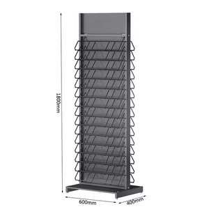 Venta al por mayor de estantes de exhibición de piedra de cuarzo de azulejo de cerámica respetuosos con el medio ambiente estantes de supermercado deslizantes de metal de altura ajustable para azulejos - Product Image 2