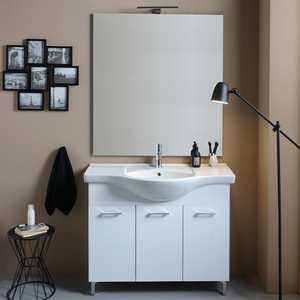 105cm 3-<b>Door</b> White Ravenna Lamp Bathroom Cabinet with 100x110 <b>Mirror</b> for Export Sink - Product Image 2