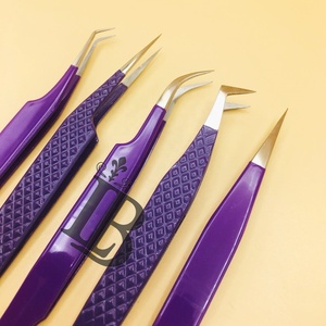 Pinzas para Extensión de Pestañas de Color Morado, Sostenibles, Curvas, Volumen Ruso, Personalizables, Pinzas para Pestañas de Visón - Product Image 5