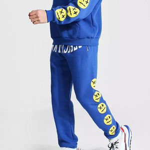 100% nouveau Style personnalisé coton survêtements pour hommes deux pièces surdimensionné à capuche survêtement français éponge avec bouffée impression survêtements - Product Image 4