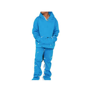 Ensemble de sweat à capuche d'automne pour enfants survêtement deux pièces en coton personnalisé de haute qualité survêtement en polaire brodé respirant pour filles - Product Image 4