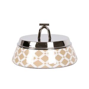 Charmant serveur de nourriture en acier inoxydable avec support en fil de fer Batterie de cuisine antiadhésive de luxe avec un design vintage pour l'élégance des repas - Product Image 5