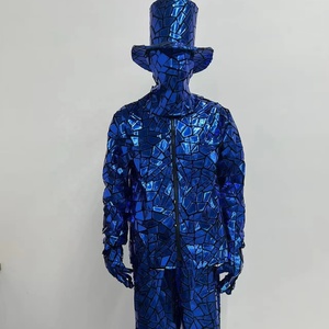 Chándal Unisex Azul con Parches Geométricos, Cierre de Cremallera en Toda la Manga, Ropa Urbana para Adultos, Ropa de Invierno - Product Image 1