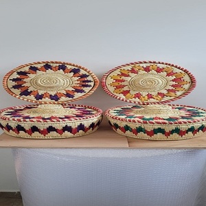 Best Selling Eco Friendly <b>Wicker</b> Moonj Grass Storage <b>Basket</b> <b>with</b> <b>Lid</b> Round Set of Moonj Grass <b>Baskets</b> for Home Organizations - Product Image 1