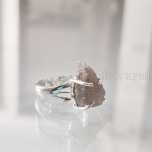 Raw Stone Jewelry Women's <b>Ring</b> Natural Rough Labradorite Gemstone Boho <b>Ring</b> Christmas <b>Statement</b> Jewelry 925 Sterling Silver <b>Ring</b> - Product Image 4