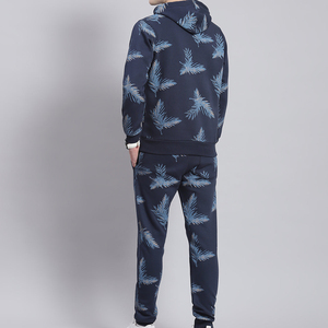 Sweat-shirt deux pièces à manches longues décontracté pour hommes, avec logo personnalisé et imprimé, ensemble de survêtement de jogging à capuche uni Streetwear Plus - Product Image 4