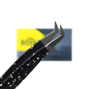 Pince à cils en acier inoxydable méga volume russe outils d'extension de cils imprimés par points noirs pour les professionnels - Product Image 2