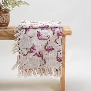 Colección de lujo de algodón Bloque Impreso Flamingo Bird sofá manta hermosa colección de funda de sofá - Product Image 5