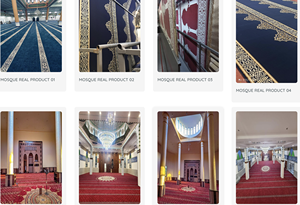 Alfombra de Oración para Mezquita, Moderna, Floral, de Pelo Alto, con Base Acolchada de Yute, Poliéster, Hecha en Gaziantep, Turquía, para Sala de Estar - Product Image 4