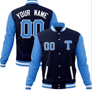 Men's New Fashion Classic <b>Baseball</b> <b>Bomber</b> <b>Jacket</b> Winter Top Outerwear with Canvas Stand Collar Front Logo - Product Image 1