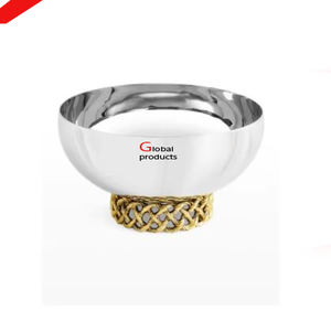 Bol de service de forme ronde imprimé de fleurs dorées au look tendance pour restaurant et bar d'hôtel - Product Image 5