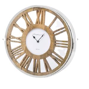 Horloge de bureau analogique silencieuse de luxe |   Horloge de table en bois, acier et aluminium |   Horloge de table décorative moderne pour le bureau à domicile, cadeau décoratif - Product Image 2