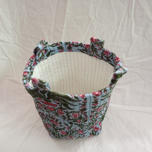 Unisex Bohemian Mini <b>Makeup</b> <b>Kit</b> Bag External Frame Geometric Pattern Pure Cotton Tote Strap Handmade Pouch Travel - Product Image 1