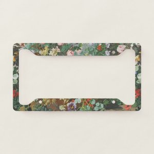 Vintage Floral <b>Painting</b> License Plate <b>Frame</b> with Colorful Flowers - Product Image 1