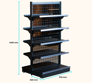 Double Sided <b>Metal</b> Mesh Gondola Shelving Supermarket Display Shelf Vietnam OEM Factory ADONG A29 - Product Image 2