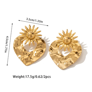 Pendientes colgantes de acero inoxidable 304 chapados en oro de 18 quilates estilo IG, pendientes irregulares de fresa de Color sólido básico, accesorio de moda - Product Image 6