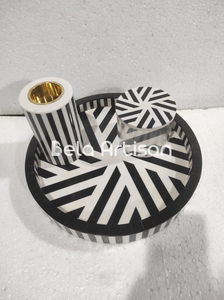 Juego de quemador Bakhoor de acero inoxidable ecológico hecho a mano, cuenco de latón, bandeja de diseño con incrustaciones de Chevron, tarro de almacenamiento para uso aromático - Product Image 5