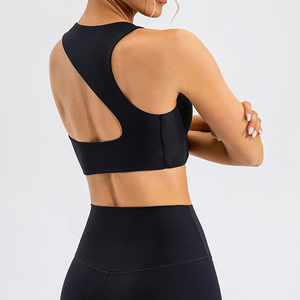 Custom Logo Gym Workout Women <b>Crop</b> <b>Tops</b> Compression Yoga Clothes Custom High Neck Design Shockproof Fitness Sports Bra for Women - Product Image 4