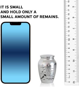 Personalized Adult <b>Mini</b> Urn Stainless Steel Decorative Keepsake Engraved Memorial Cremation Urn Customized Size Silver 200 Cubic - Product Image 3