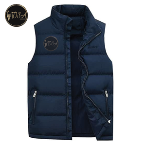 Blouson d'extérieur pour homme, col montant, poche zippée, sans manches, matelassé, logo personnalisé, saison hivernale, lettre, imperméable - Product Image 5