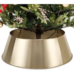 Collier d'arbre de Noël en métal plaqué cuivre fini dernière conception support d'arbre de Noël en métal moderne pour la décoration de Noël - Product Image 1