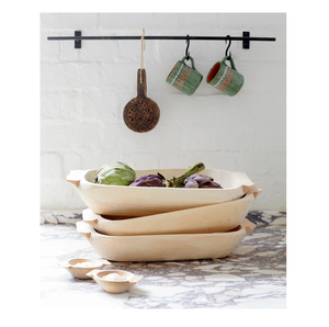 Pâte en bois bols à fruits décoratifs longs bols décor bois sculpté à la main pour table centre de table décor bols à fruits - Product Image 1