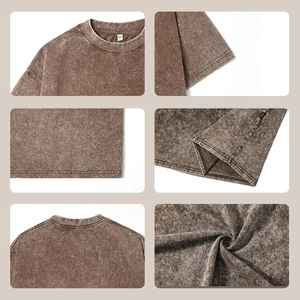 เสื้อยืดผ้าฝ้าย240gsm โอเวอร์ไซส์สำหรับผู้ชายแนววินเทจทรงหลวมเปิดไหล่สำหรับผู้ใหญ่โลโก้ตามสั่ง - Product Image 5