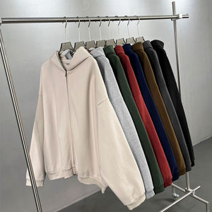 Sweat-shirts à capuche et pantalons de survêtement unisexes personnalisés 100% coton à fermeture éclair, col à capuche, coupe ample, style baggy, streetwear, service OEM - Product Image 5