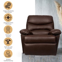 Juego de Sofás Reclinables Modernos de Cuero Sintético Marrón, Fabricados en Vietnam, Diseño Convertible, Altura Ajustable, para Sala de Estar